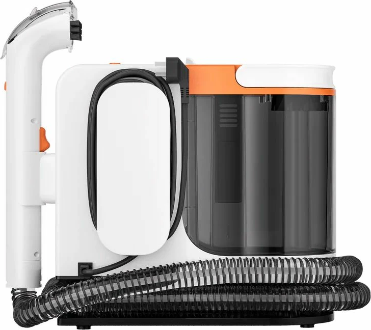 Pastrues i thellë me ujë të nxehtë për qilima dhe tapiceri Uwant B300 Pro 18000 Pa 600 W depo 1.2/1.4 L, me aksesorë + pastrues tekstili 500 ml, bardhë/portokalli