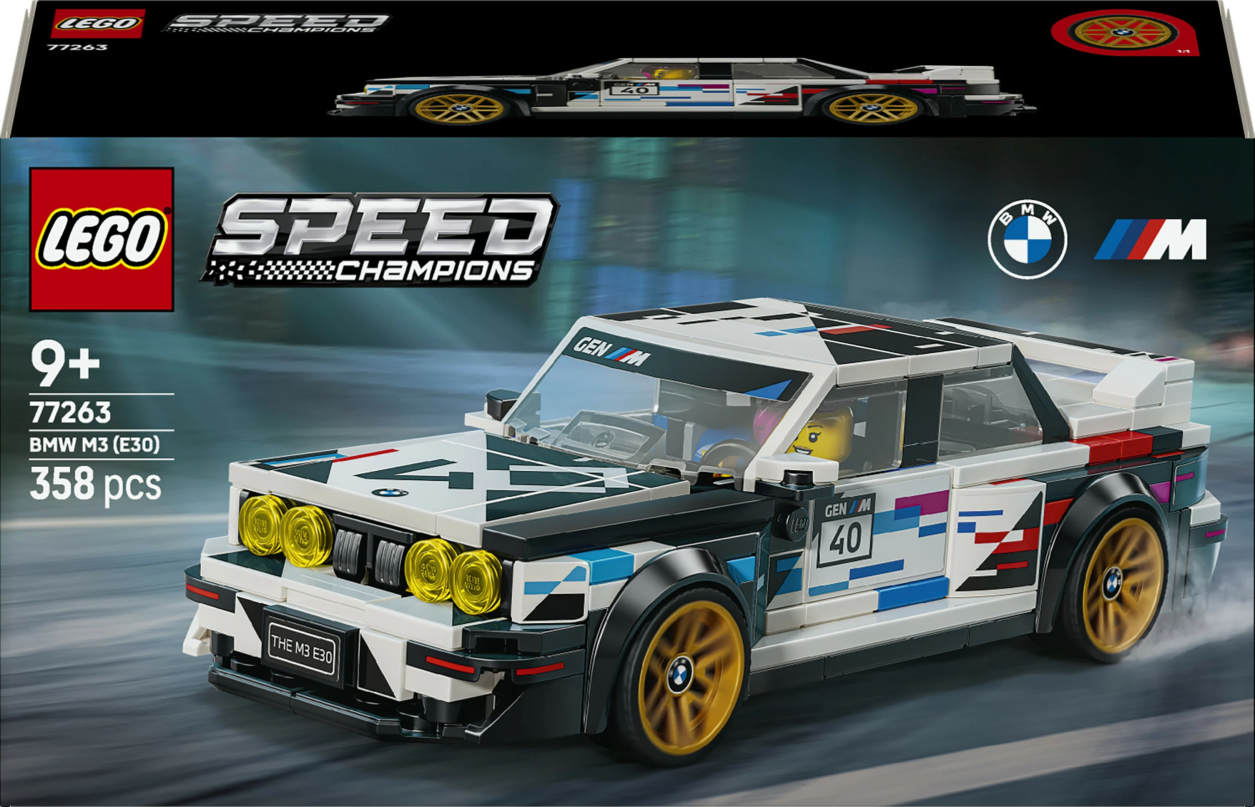 Set LEGO Speed Champions BMW M3 (E30) 77263, 358 copë, 9+, bardhë