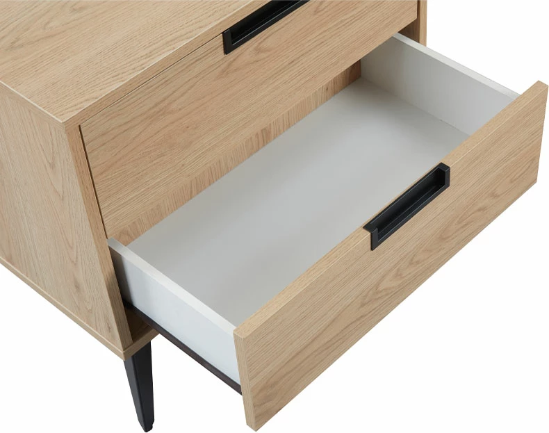 Komodinë NEON me 2 sirtarë, natyrale, 58x39x55