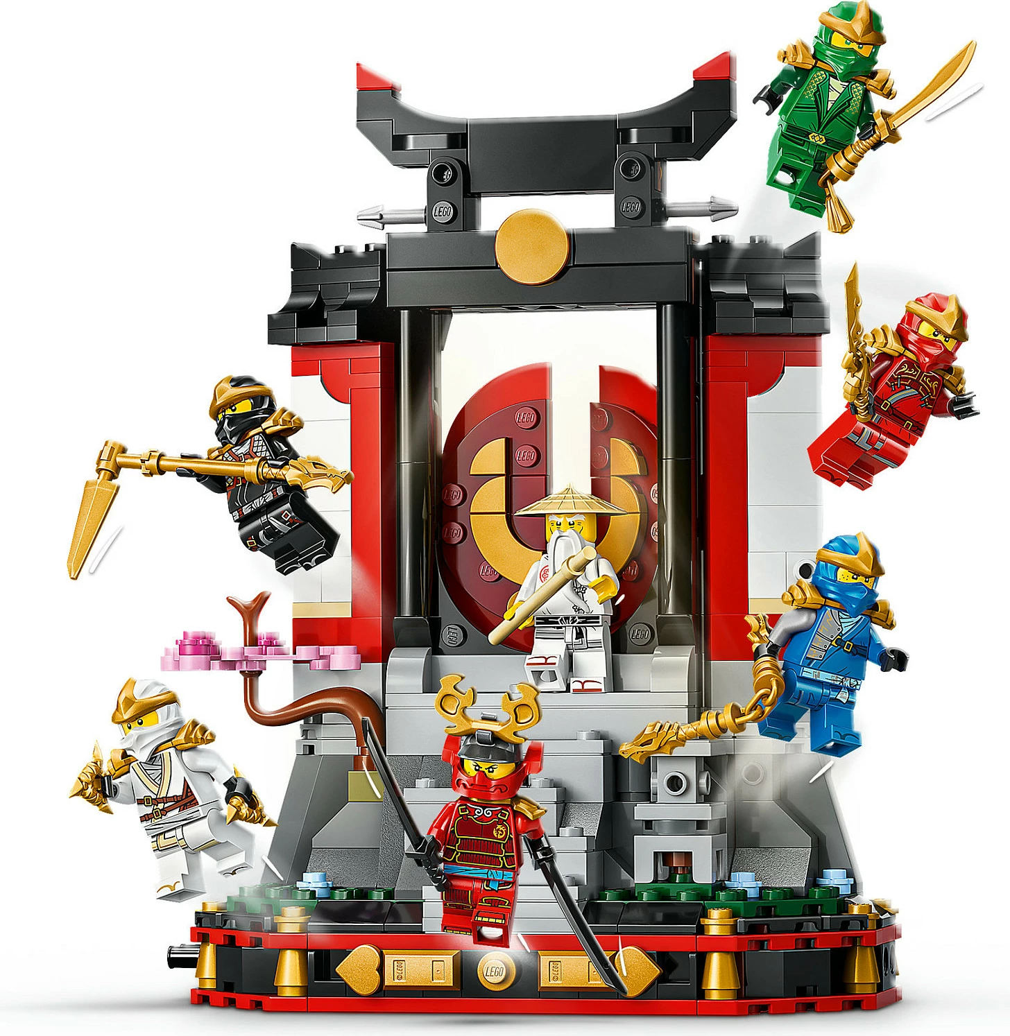 Set ndërtimi LEGO NINJAGO 71866 Ninja Character Display 15th Anniversary, 447 pjesë, 8 minifigura, 14+, multicolor