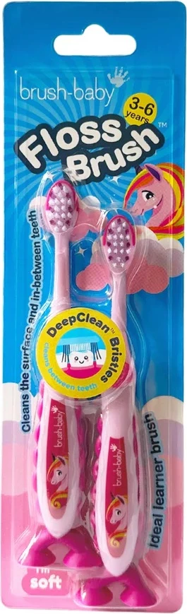 Furçë dhëmbësh për fëmijë Brush-Baby FlossBrush soft, 2 copë