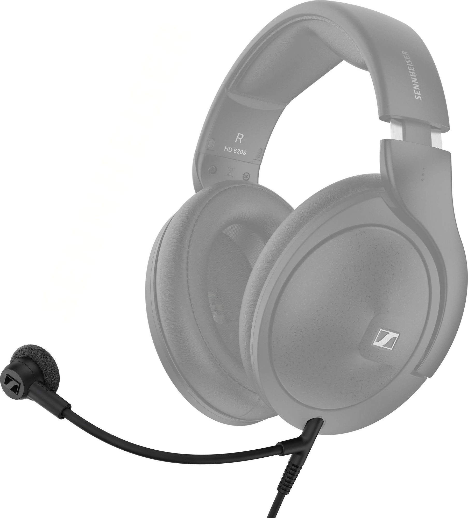 Mikrofon boom për kufje, Sennheiser HD 500 BAM, kondensator 10 mm, kardioid, me telekomandë, i zi