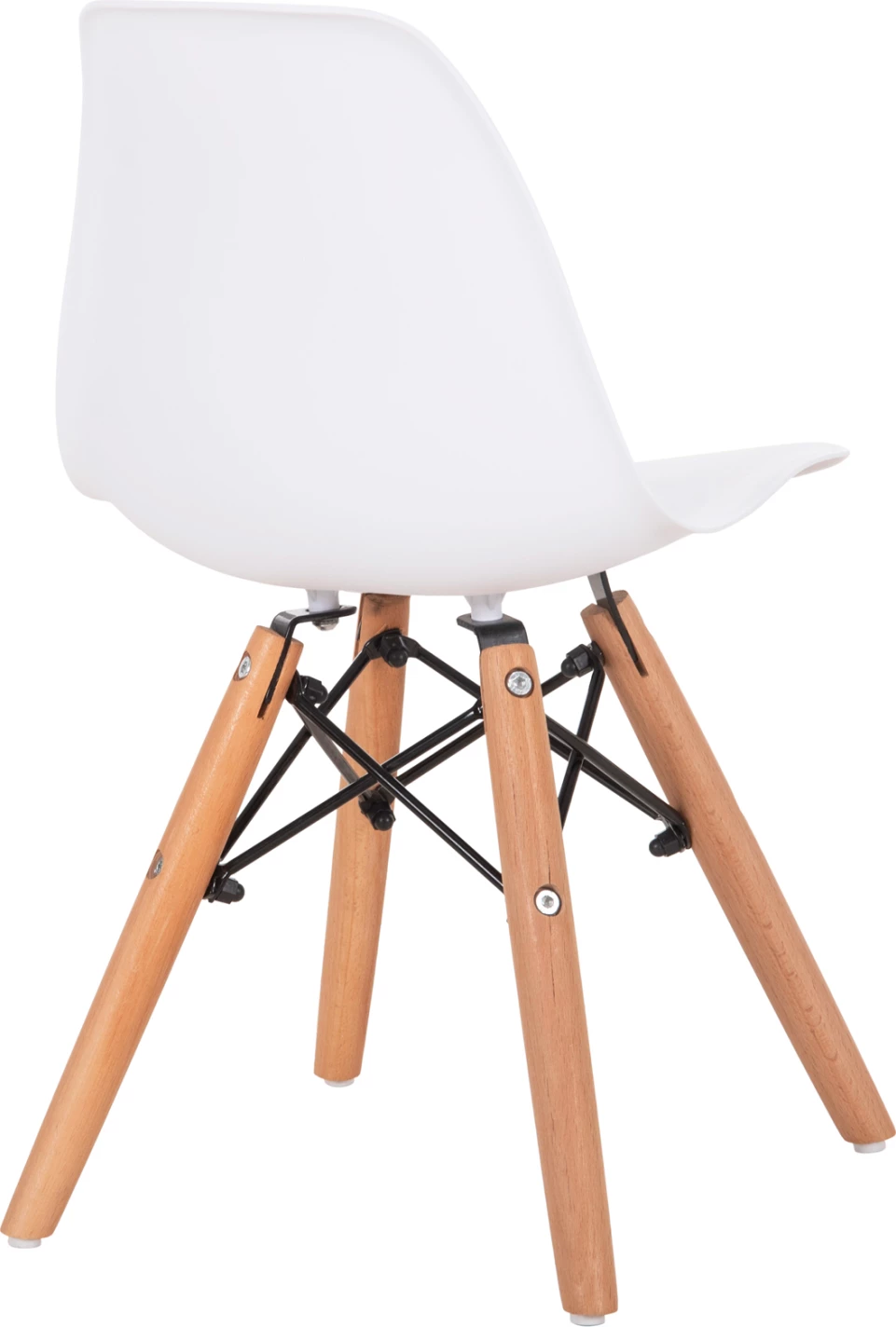 Karrige Twist për fëmijë FH8453.01 me këmbë druri dhe ulëse PP e bardhë 30,5x33x59 cm, set prej 4 copë