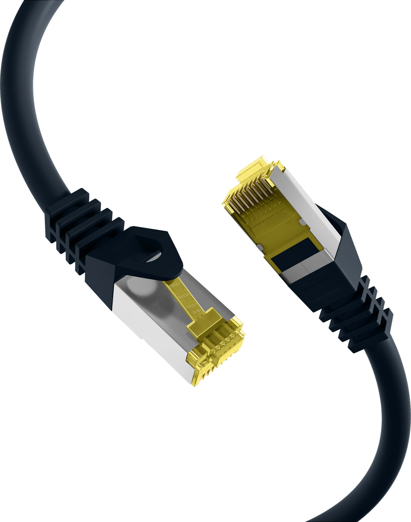 Kabllo Ethernet EFB Elektronik MK7001.0, 0.15m, Cat6a S/FTP, RJ45, 10Gbps, e zezë