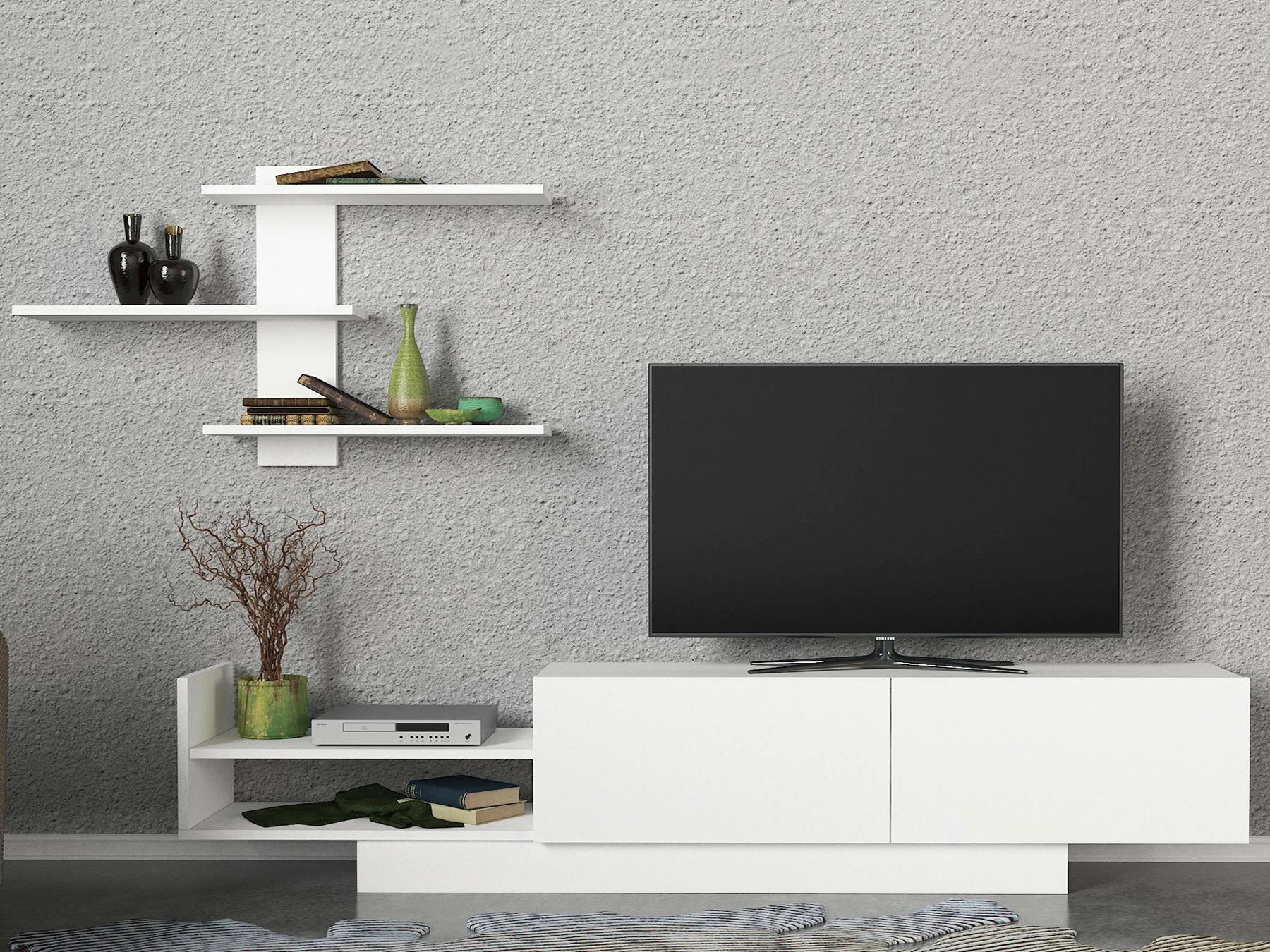 Komodë TV Hanah Home, Egemen, e bardhë