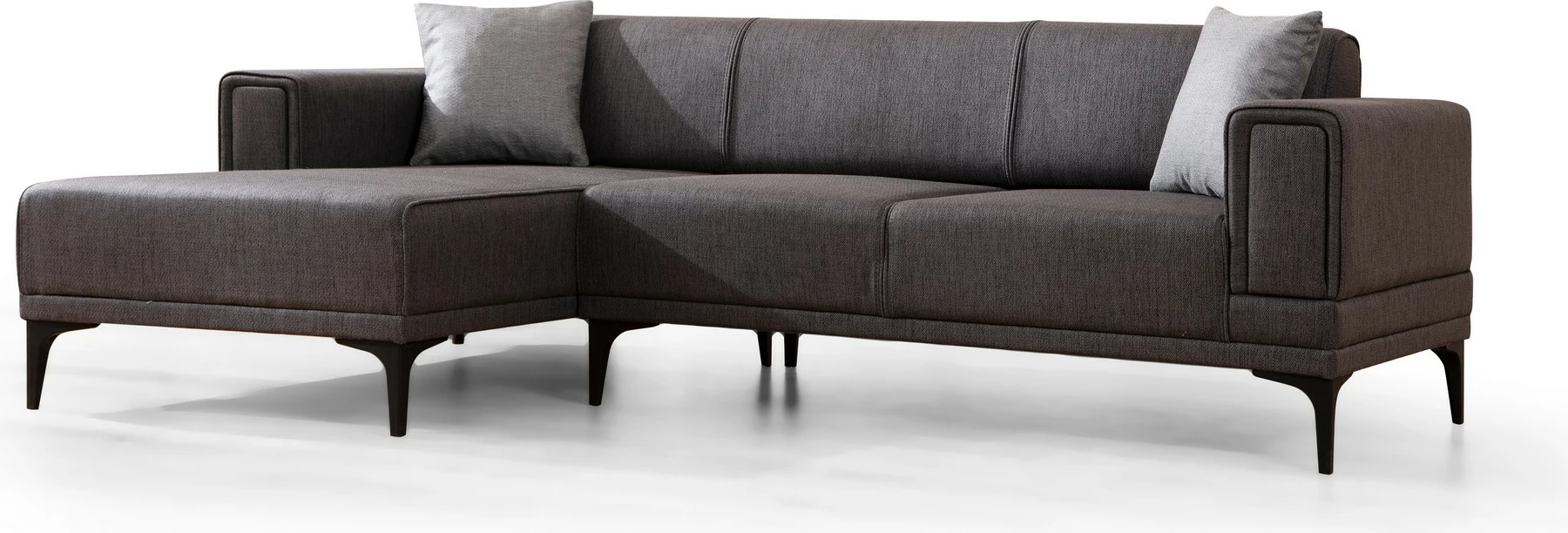Kënd-sofë krevati Atelier del Sofa, Horizon majtas, ngjyrë gri e errët