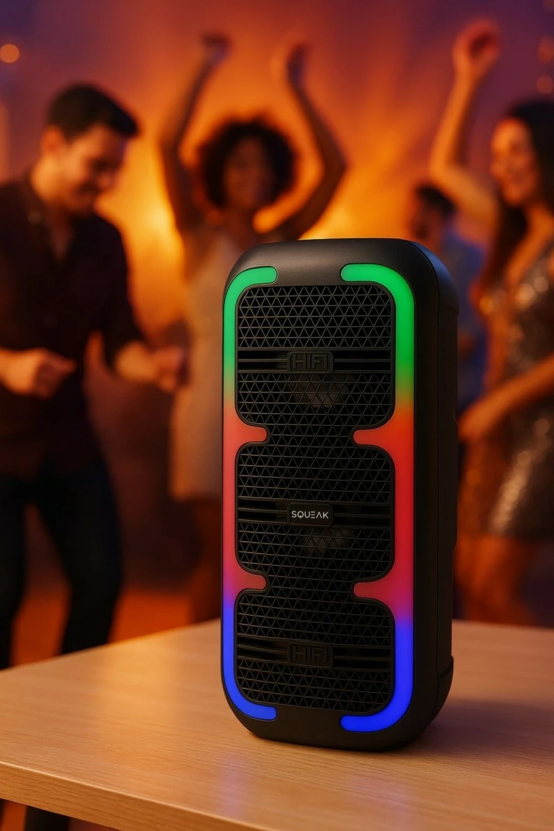 Altoparlant Bluetooth SQUEAK SQ1009 BeatOne 45 W, Bluetooth 5.3, USB-C, karaoke, 10 orë bateri, i zi