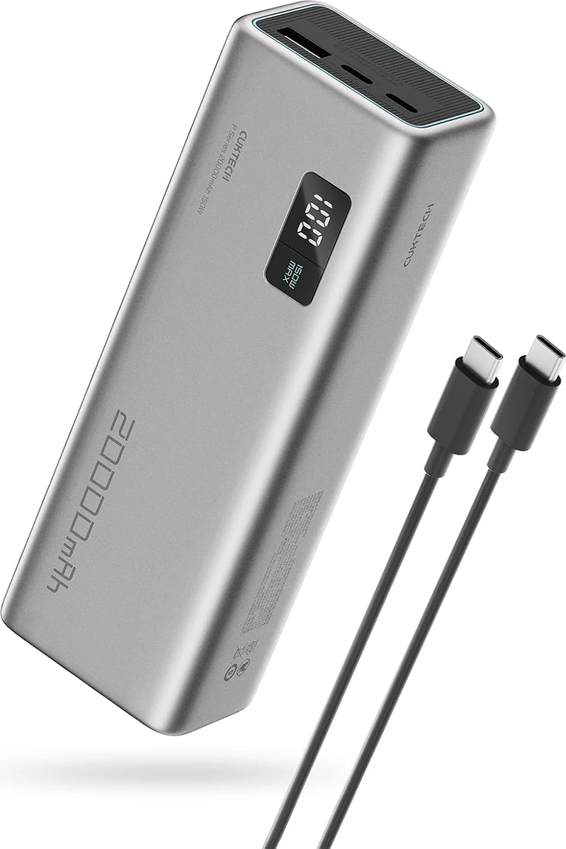 Powerbank Cuktech P+Series No. 15 20000mAh 150W gri pa kabëll