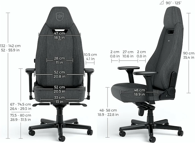 Karrige gaming Noblechairs LEGEND TX, pëlhurë, bazë me rrota, anthrazit