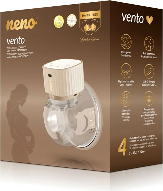 Pompë gjidhënie elektronike neno VENTO, 150 ml, LCD, pa kabllo, bezhë