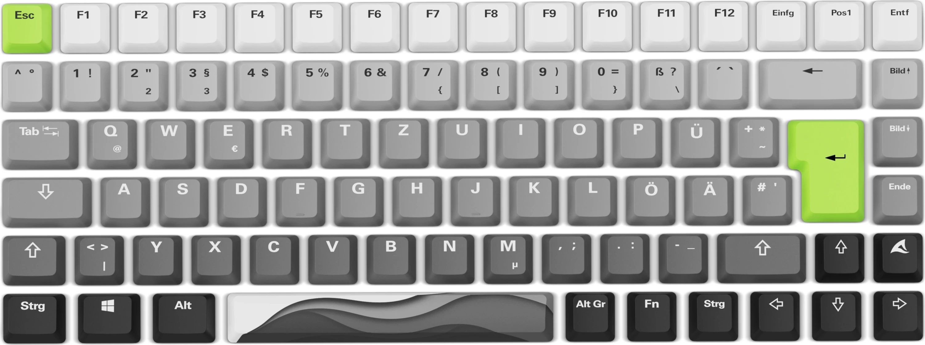 Tastierë mekanike Sharkoon SKILLER SGK50 S3 bundle me mauspad, gri/neon e gjelbër