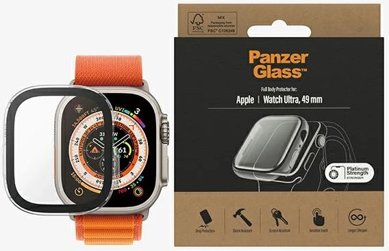 Mbështjellës PanzerGlass për Apple Watch Ultra 49mm, transparent