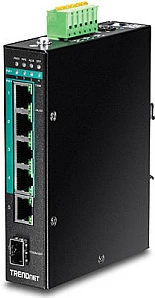 Switch industrial PoE+ TRENDnet TI-PG541i, 6 porta Gigabit, Managed L2+, DIN-rail, SFP, i zi