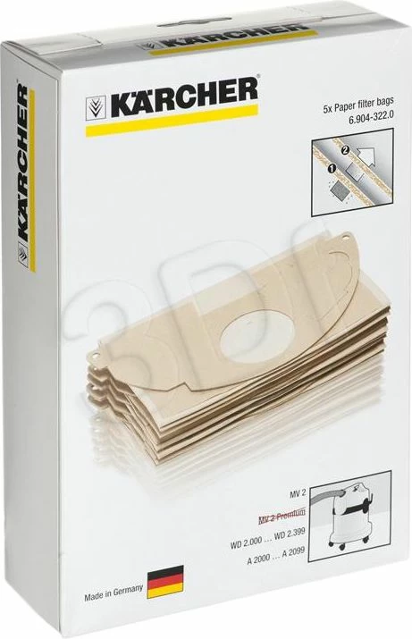 Qese filtri letre për fshesë me korent Karcher 6.904-322.0, 5 copë
