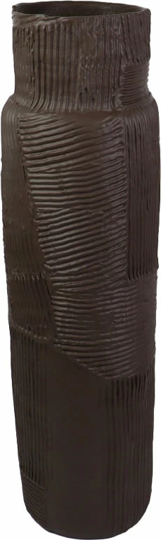 Vazo dekorative HUILE BRUNE, ngjyrë kafe e errët, polirezine, 15x15x54.5cm
