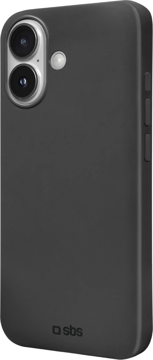 Mbështjellës SBS Instinct për iPhone 16, TPU me mikrofibër, i zi, me kuti