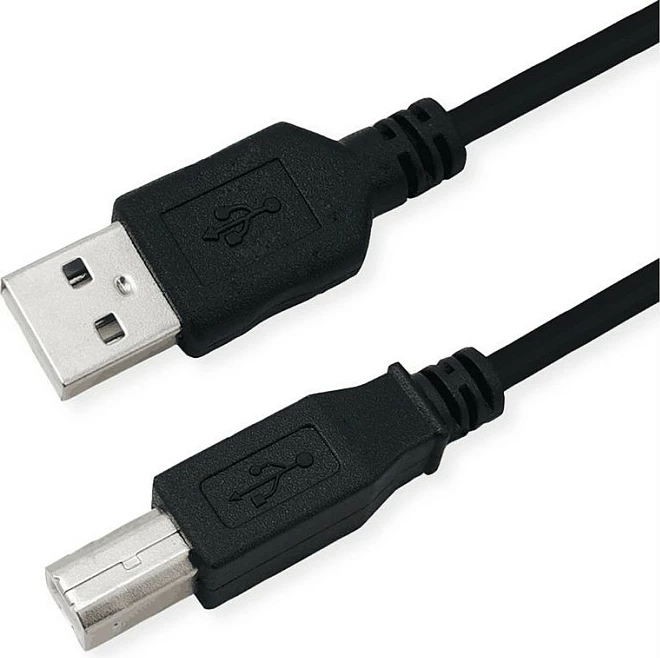 Kabllo USB ROLINE 11.45.8808, USB-A në USB-B, 0.8 m, USB 2.0, e zezë