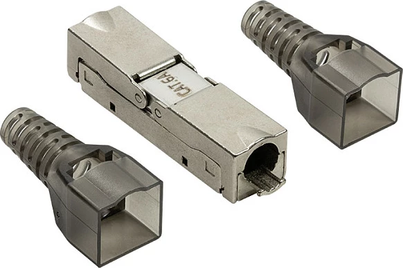 Konektor RJ45 LogiLink, STP Cat.6A 10GbE, metalik