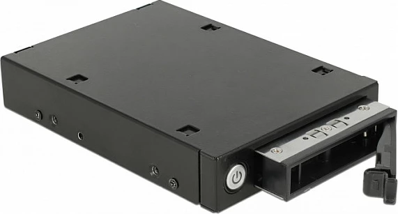 Rack mobil DeLOCK 47232, 3.5" bay, për 2.5" U.2/SATA/SAS SSD/HDD, hot-swap, me kyç, i zi