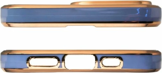 Kapak telefoni Hurtel Fashion Case për iPhone 12 Pro Max, kaltër me kornizë të artë [Ngjyra: Kaltër]