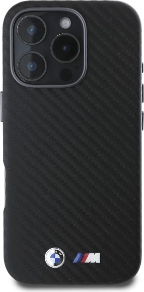 Mbështjellës BMW Carbon Wrapped Metal për iPhone 16 Pro Max, i zi