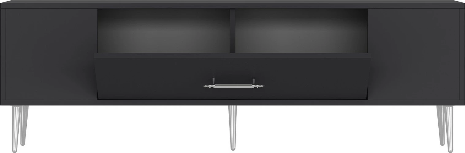 Komodë TV Skye Decor, ngjyrë antracit, argjend