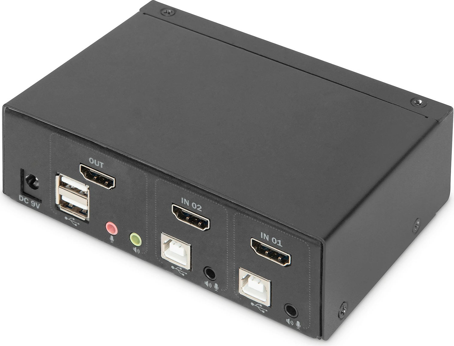 KVM Switch Digitus 2-Port HDMI 4K, Single Display, me USB hub, i zi