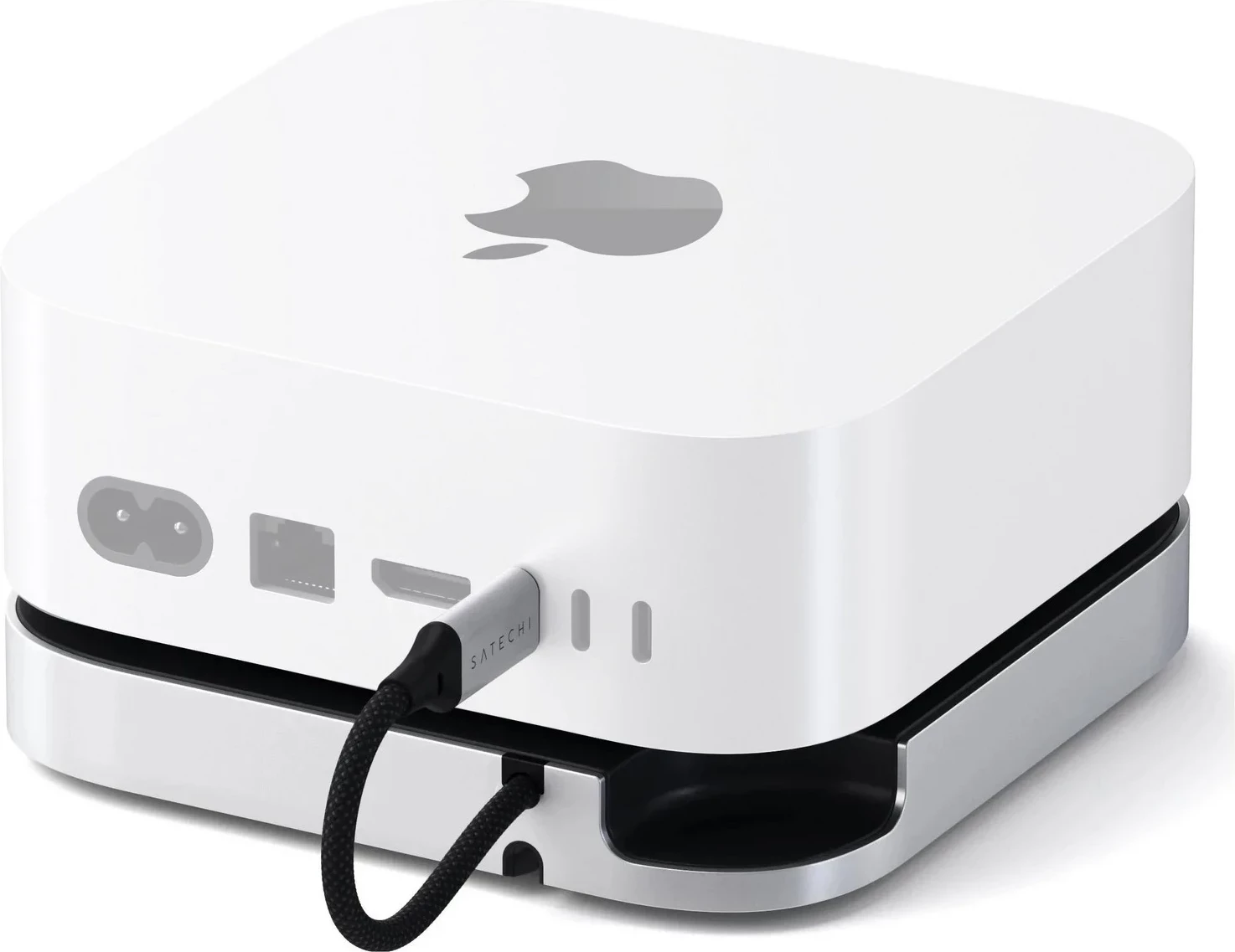 Stand & hub Satechi për Mac Mini M4/M4 Pro, slot SSD M.2 NVMe, silver