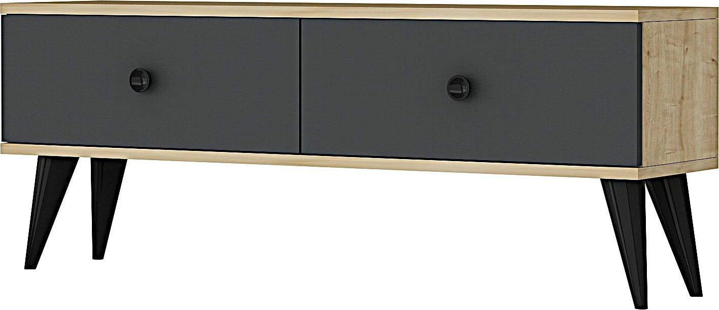 Komodë TV Skye Decor Mona 120, ngjyrë lis safir, antracit