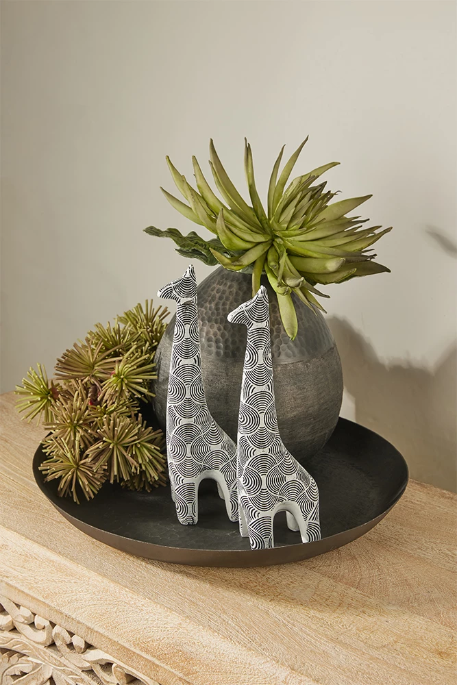 Tabaka dekorative FADE, alumin i zi, 53x53x6cm