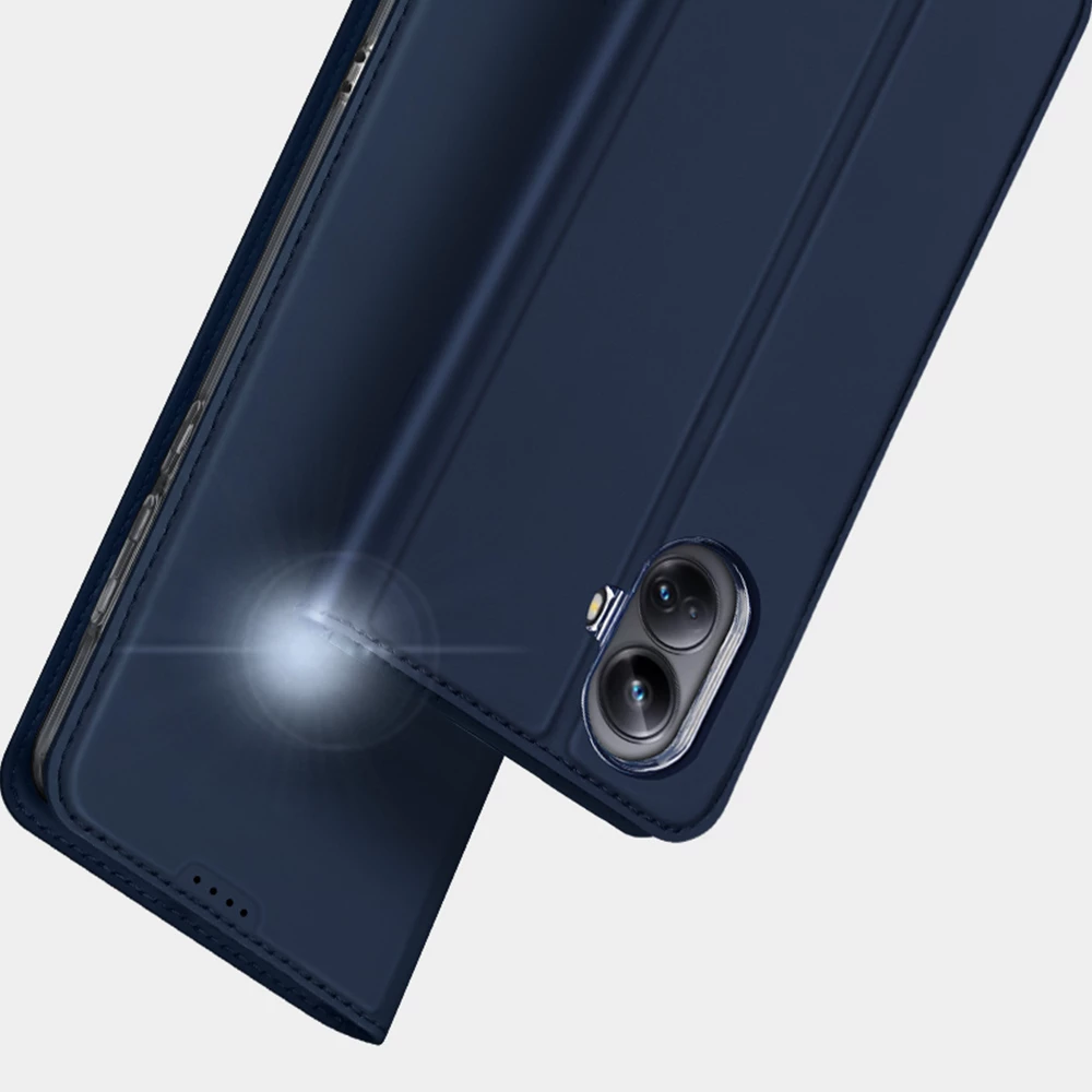 Mbështjellës Dux Ducis Skin Pro për Realme 10 Pro+, me kapak, xhep për kartela, qëndrim, kaltër
