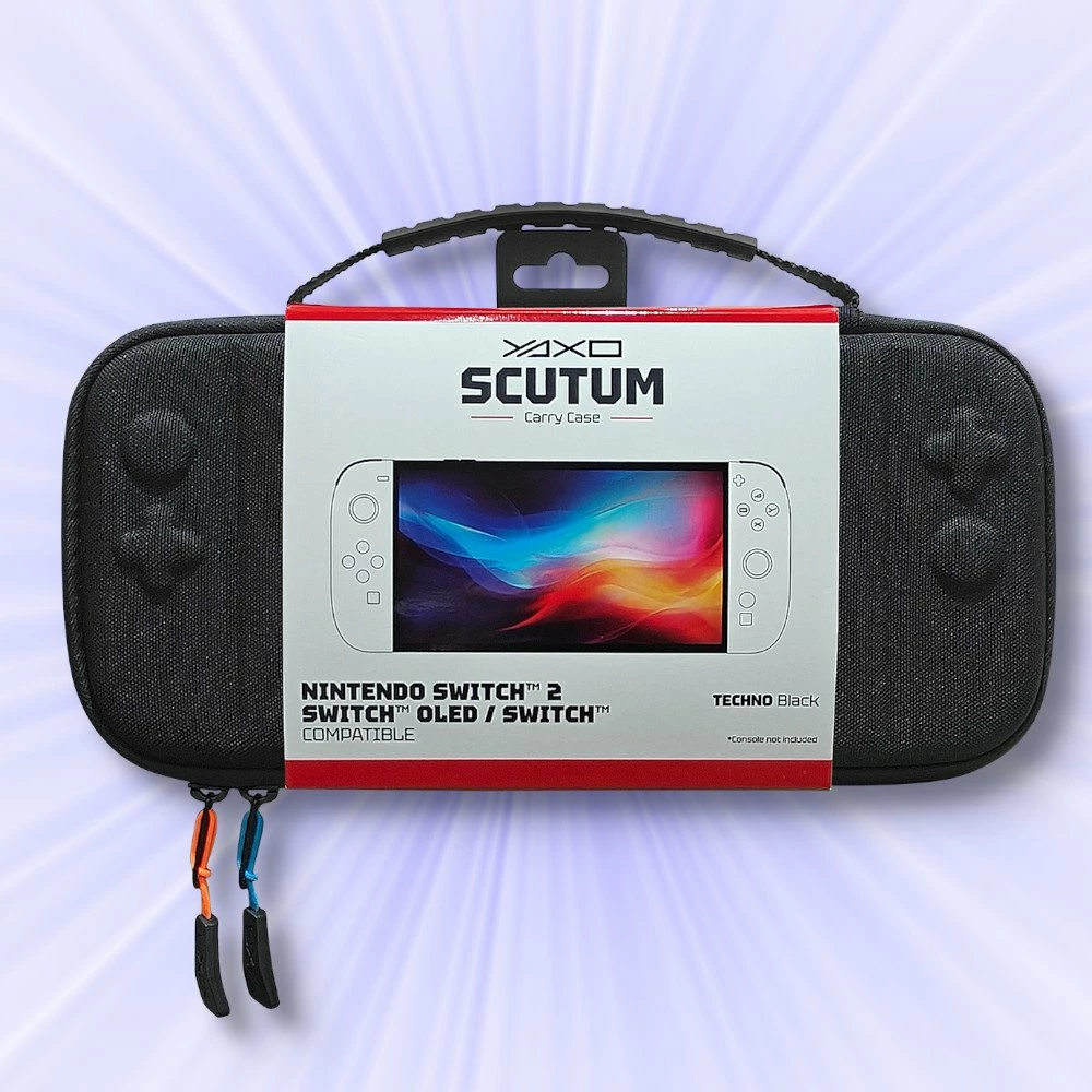 Kasë për konsolë Yaxo Scutum YGSCCC01B për Nintendo Switch/ Switch 2, e zezë techno