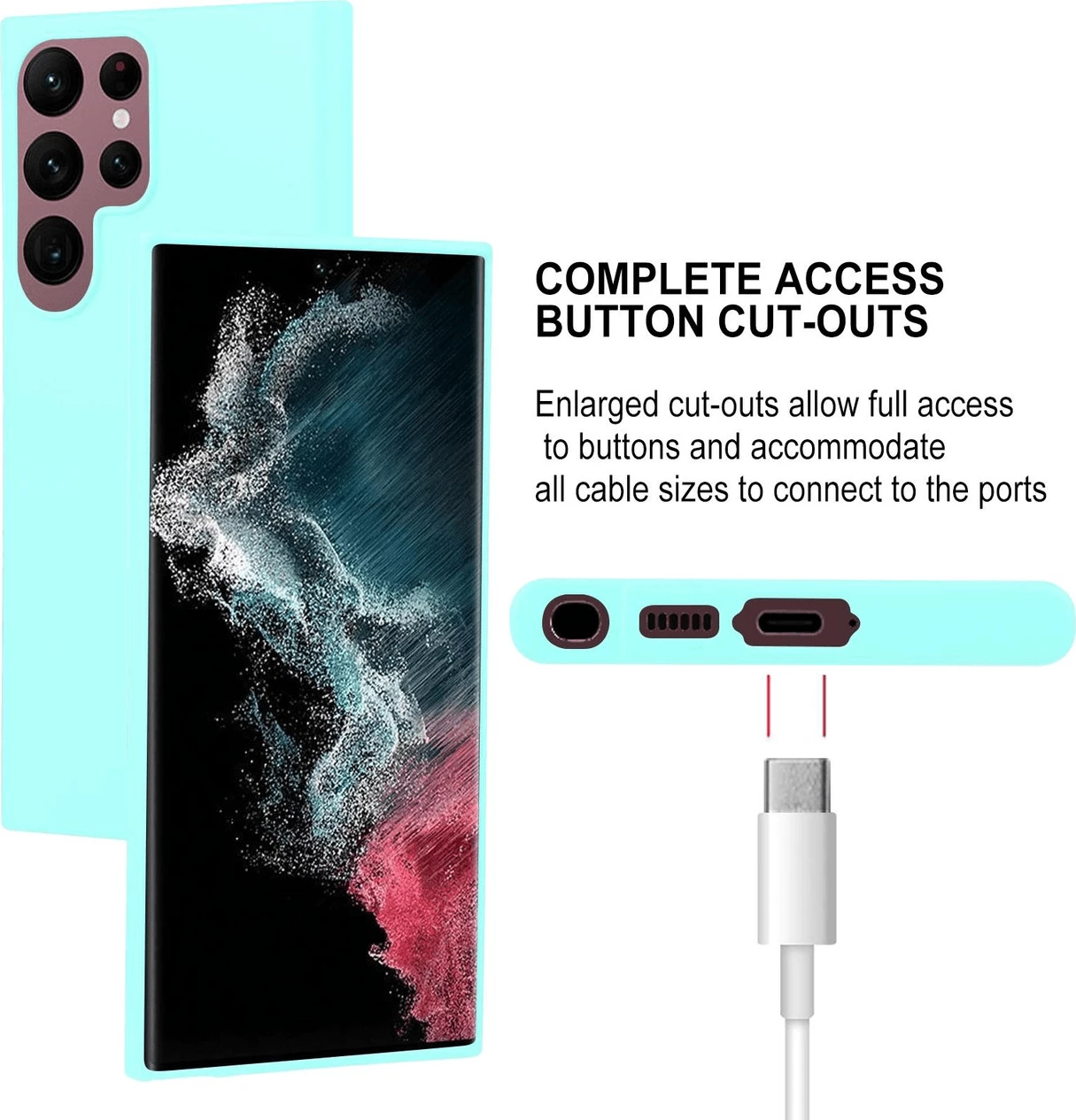 Mbështjellës silikoni Goospery Soft Feeling për Samsung Galaxy S23 Ultra 5G, mint