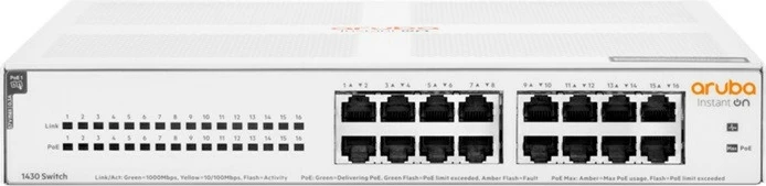 Switch Aruba Instant On 1430, Hewlett Packard Enterprise, R8R48A, 16 porte Gigabit, PoE, i bardhë