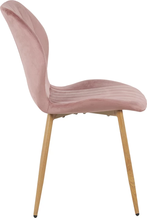 Karrige Jelour kadife, ngjyrë mollë e kalbur, këmbë metalike natyrale, 46.5x60x84cm, set prej 4 copësh