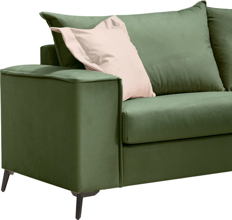 Set divanësh Verona 2 copë, ngjyrë jeshile e errët, me jastëkë ngjyrë krem