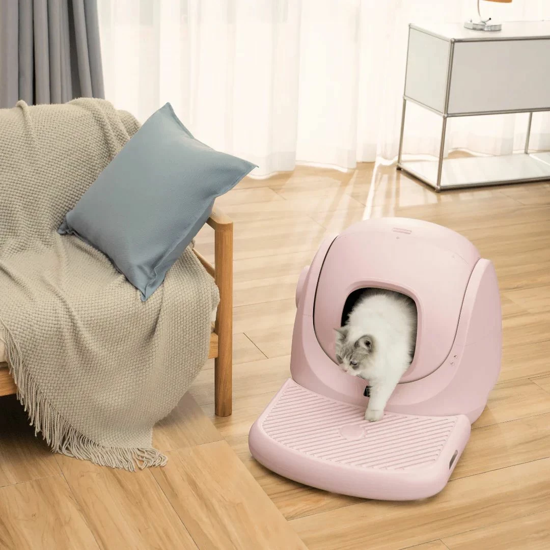 kuti inteligjente rëre për mace Catlink Baymax 7 L WiFi vetëpastruese, rozë, set me karikues + hidrogel deodorant + qese mbeturinash