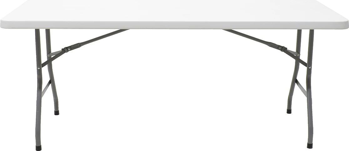Tavolinë palosëse komerciale për kamping, ngjyrë granit e bardhë, Aprilia, 183x76x74cm