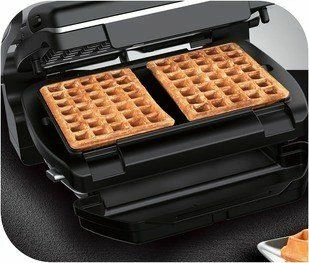 Grill elektrik Tefal OptiGrill GC716D12 2000W, pllaka të heqshme, programe automatike, zi/argjend
