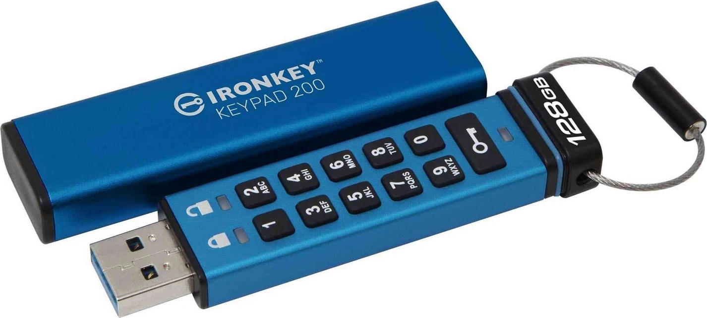 USB Kingston IronKey, USB 3.0, 128GB, e kaltër 