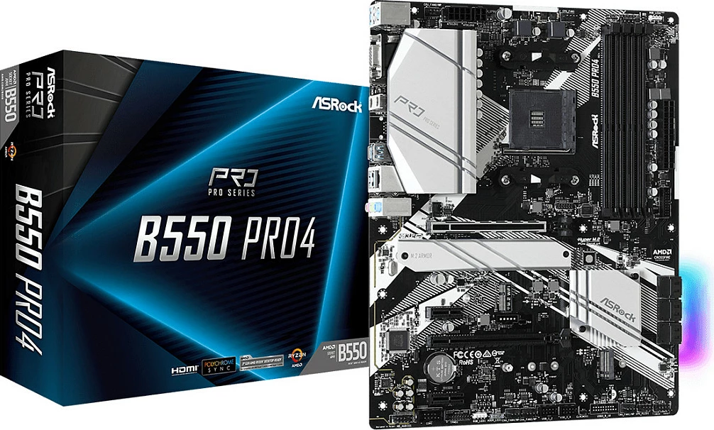 Pllakë amë ASRock B550 Pro4, AMD, Socket AM4, 128 GB