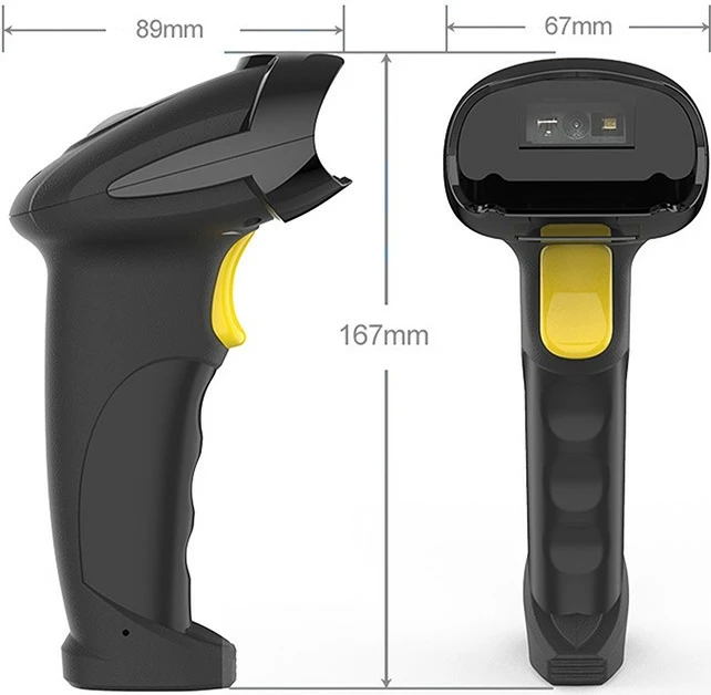 Lexues barkodesh pa tela Qoltec 50856, 1D/2D, 2.4GHz, zi/verdhë