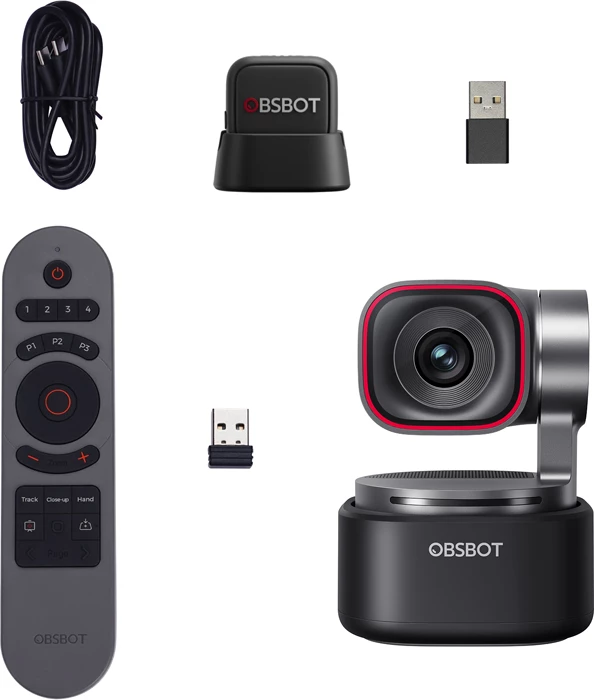 Webcam OBSBOT Tiny 3 Lite 4K, me telekomandë Tiny Smart Remote 2 + mikrofon wireless Vox SE, e zezë