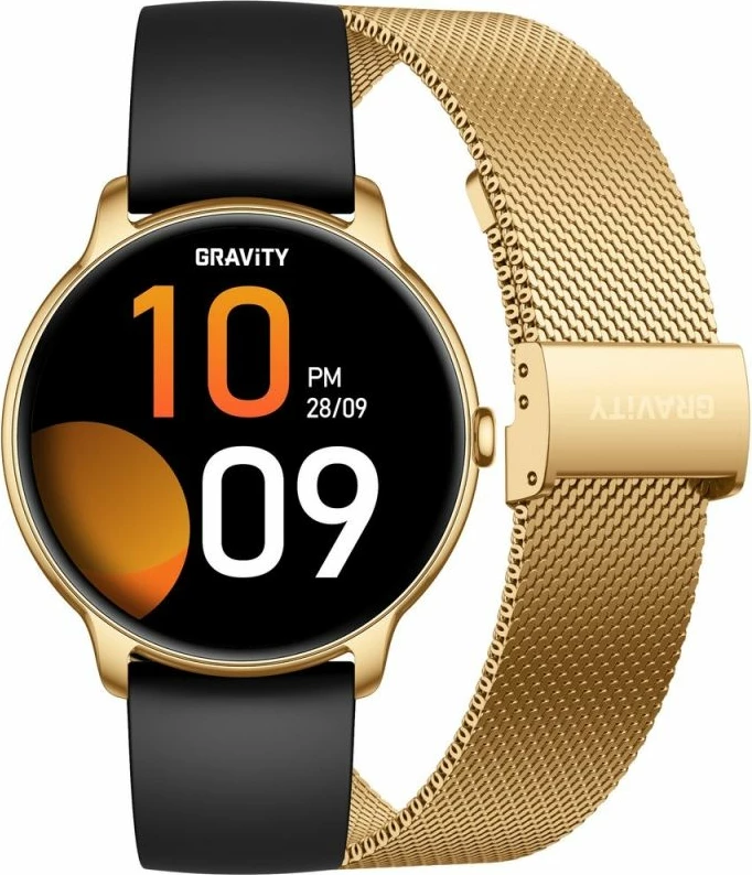 Smartwatch për femra Gravity GT31-2, ari, set me rrip dhe byzylyk
