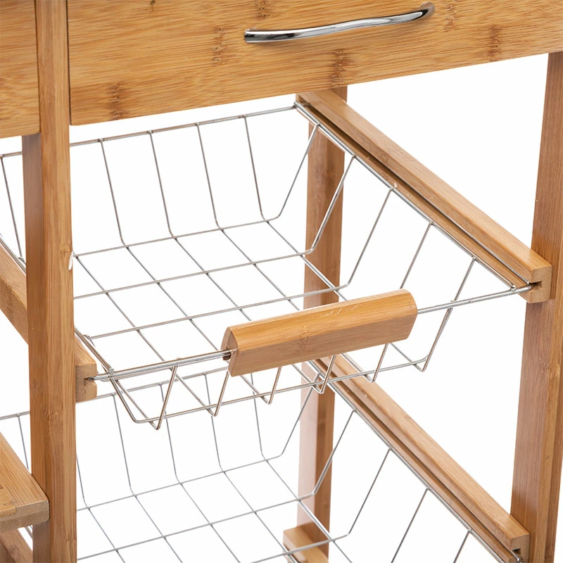 Karrocë 7-katëshe Esla bambu natyrale-bardhë 73,5x37x86cm