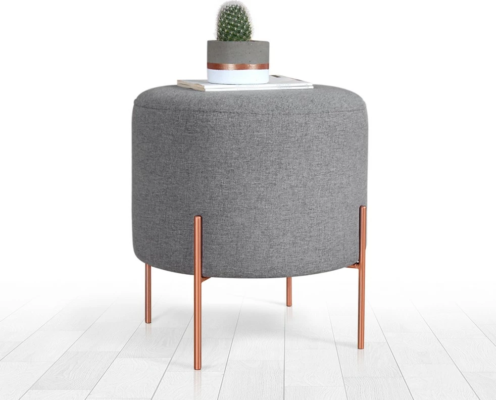 Puf Atelier del Sofa, ngjyrë gri, këmbë bakri, 42x40cm
