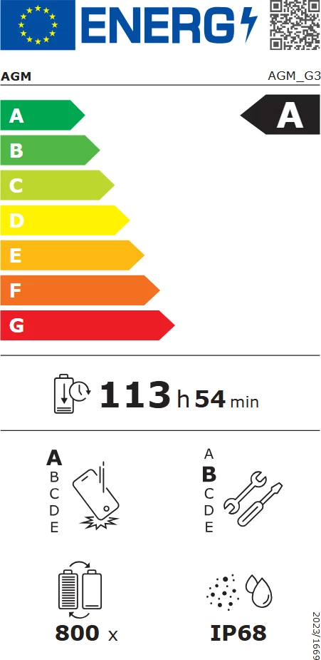 Celular AGM G3 Pro 12GB (+12GB) RAM / 512GB, kamerë termike, bateri 10000 mAh, zi/gri