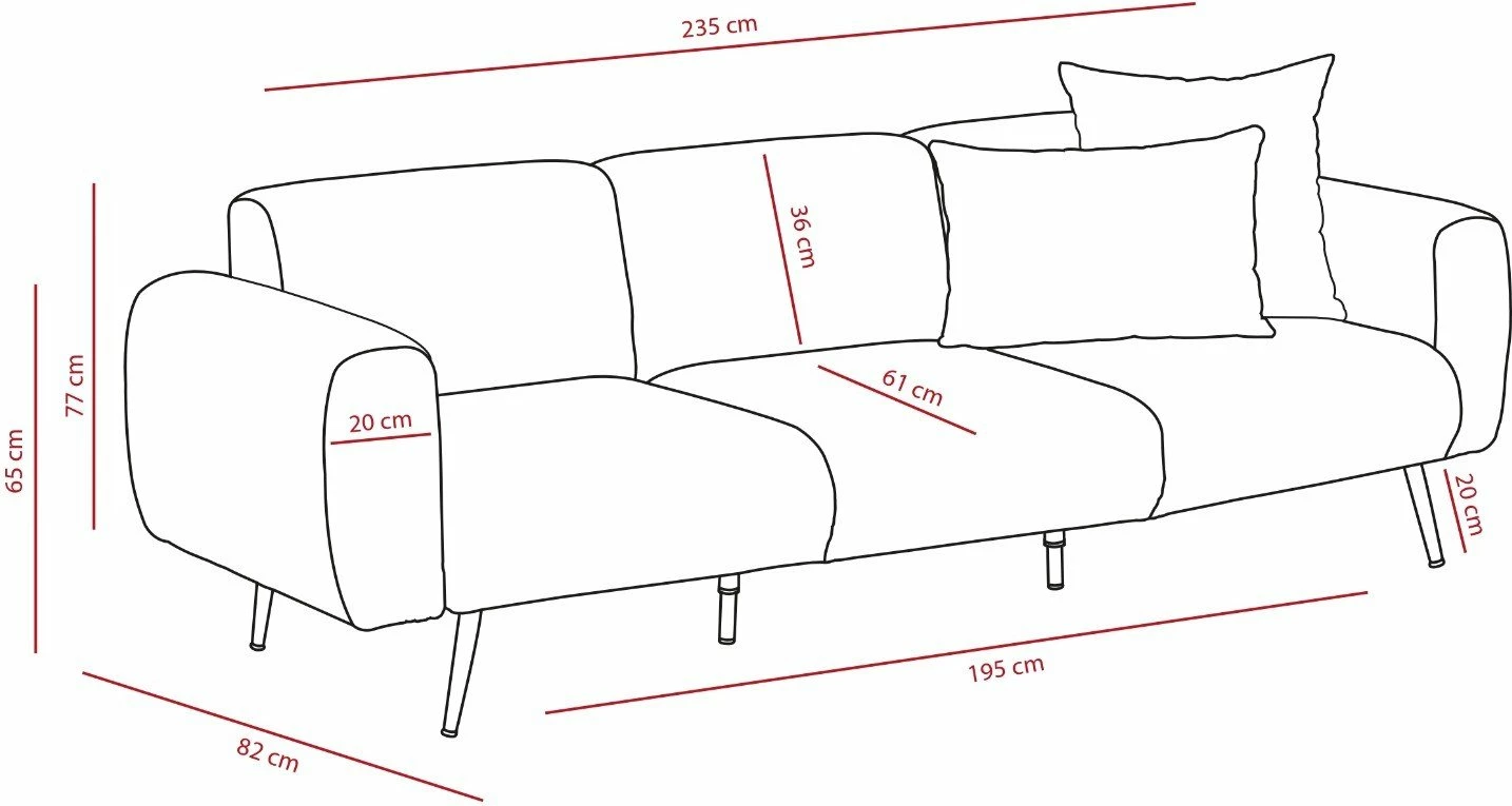 Kauç 3-vendësh Atelier del Sofa, antracit