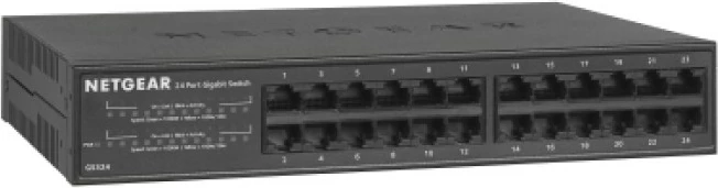 Switch NETGEAR GS324, Gigabit Ethernet, 24 porte, montim në mur