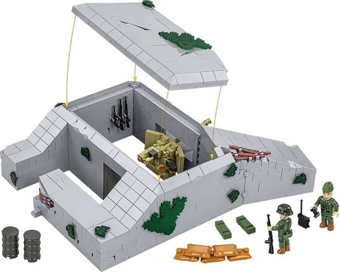 Set lodrash ndërtimi Cobi Klocki German Bunker Regelbau 667, 642 pjesë, me figura, plastikë